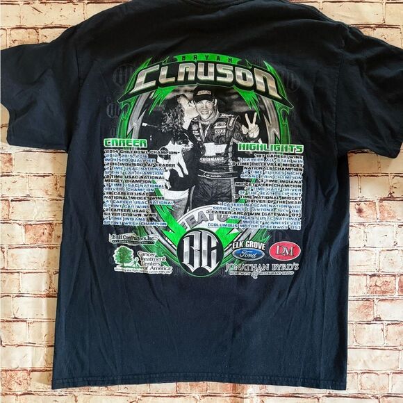 Gildan Black Bryan Clauson Racing Graphic Tee Rare Sprint Car Race Large - Picture 2 of 6
